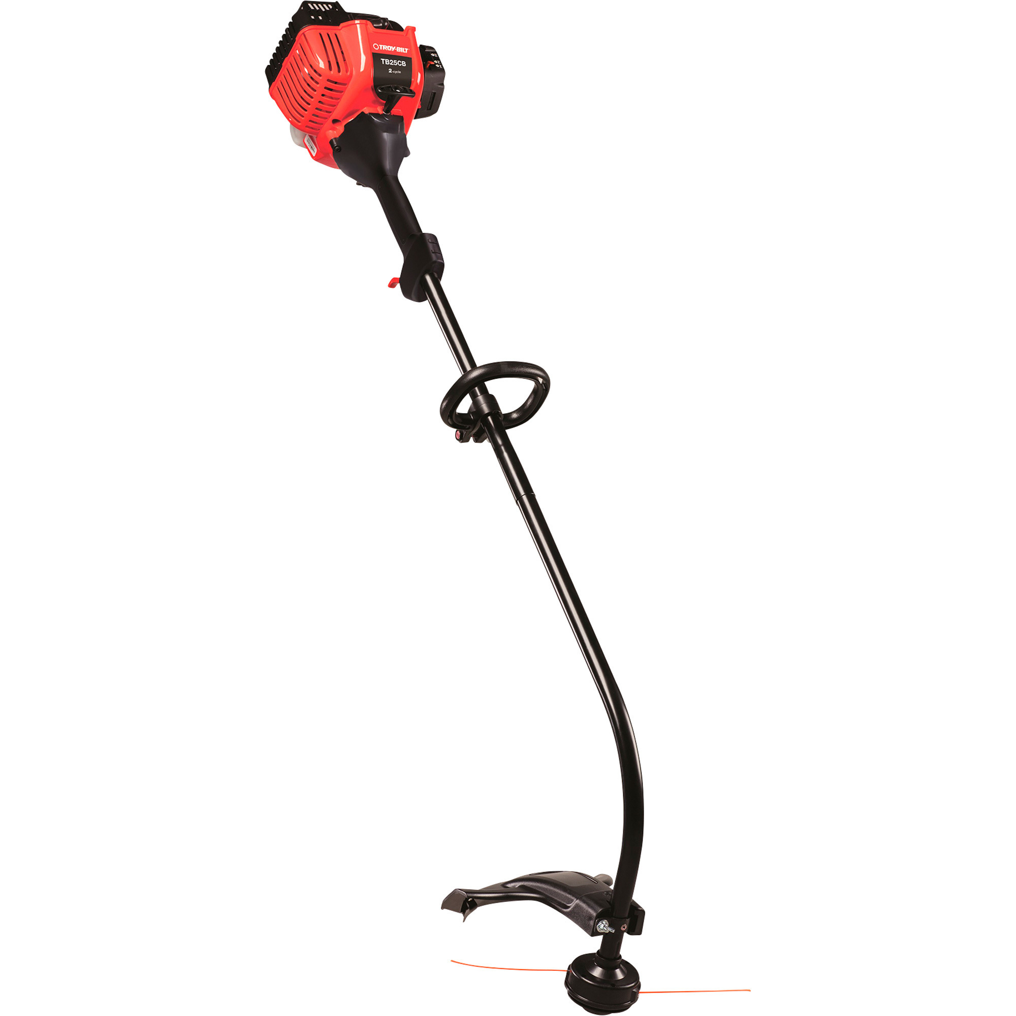 Troy-Bilt Curved Shaft String Trimmer, 25cc, 2-Cycle Engine, 16in. Cutting Width, Model# TB25CB